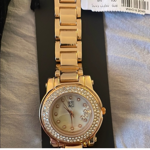 New York & Company Rose Gold Watch with Crystal Details - Picture 2 of 3